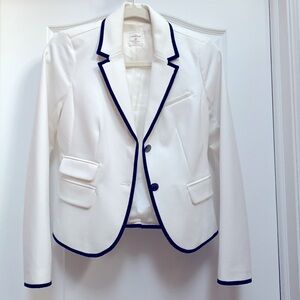 NWOT Gap Women’s The Academy Blazer White Black Trim Size 0